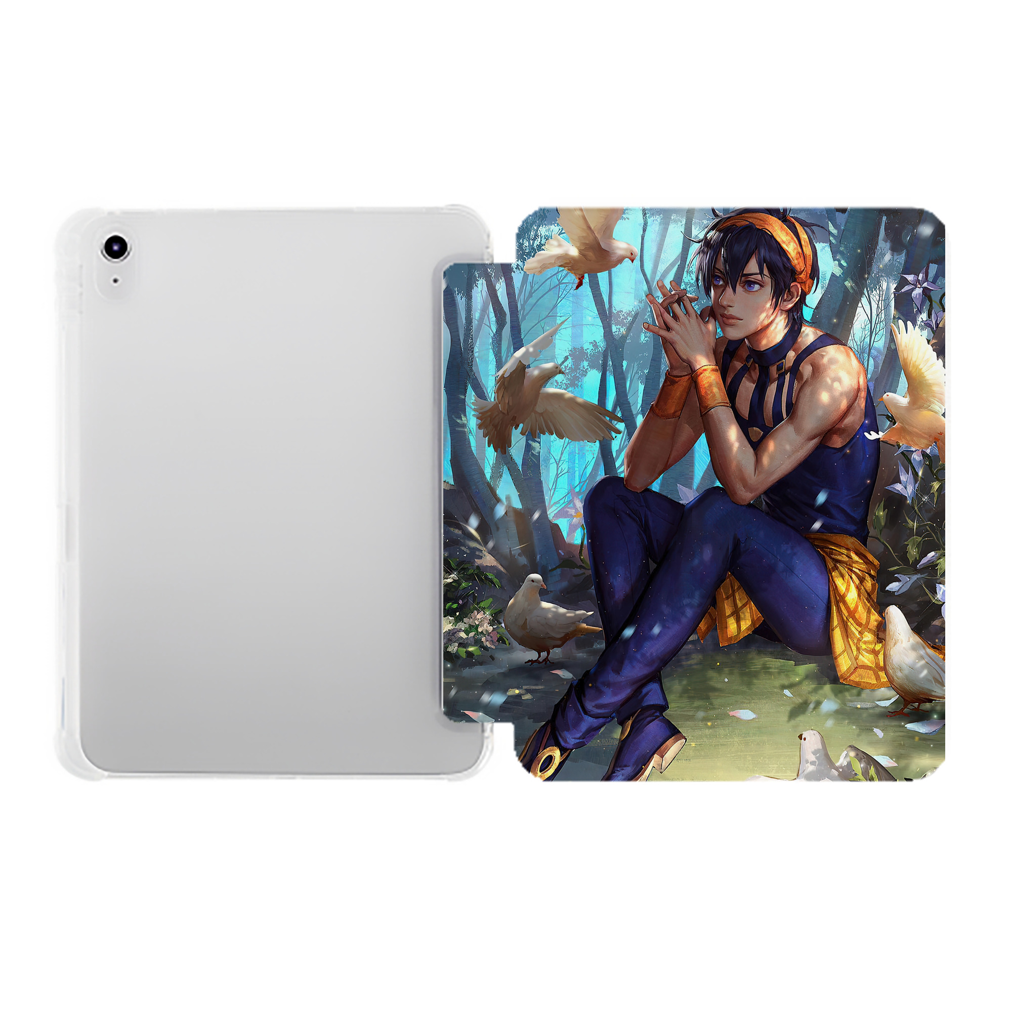 （画像用） ジョジョの奇妙な冒険 JoJo's Bizarre Adventure IPad ケース ペン収納付き 三つ折りスタンド PUレザー×シリコン 対応機種9.5/10.5/10.9インチ